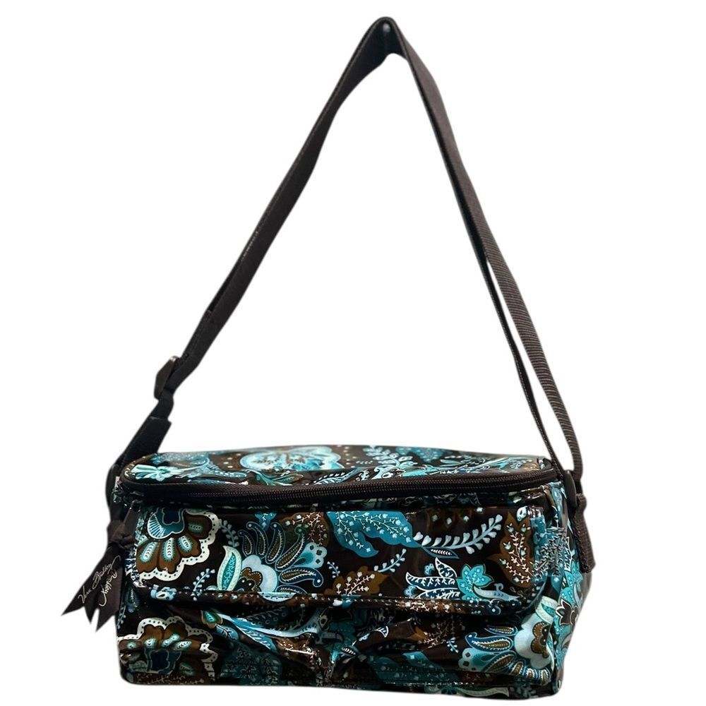 Vera Bradley Insulated Lunch Bag | Blue Teal Floral | Adjustable Strap